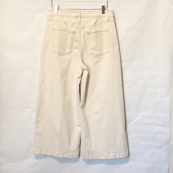 High Rise Wide Leg Cropped Cream Jeans  - Chico's (10/1.5 - Picture 5 of 15